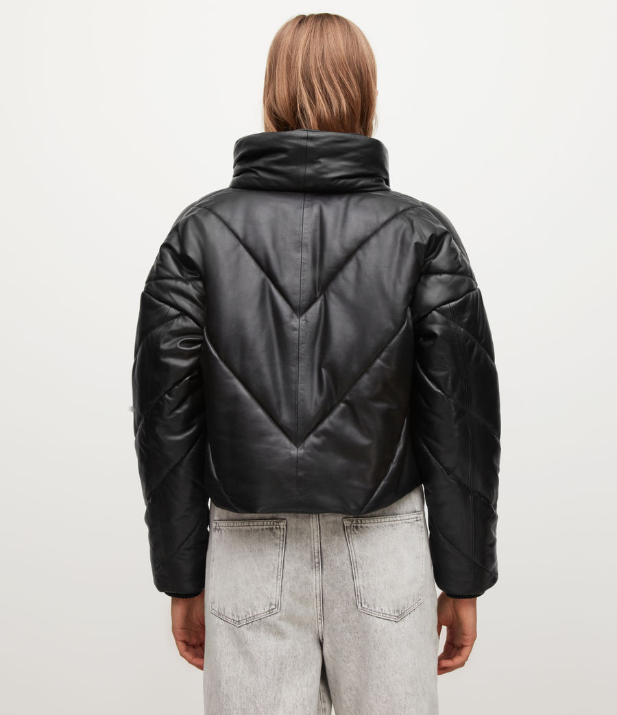 crop leather bomber jacket