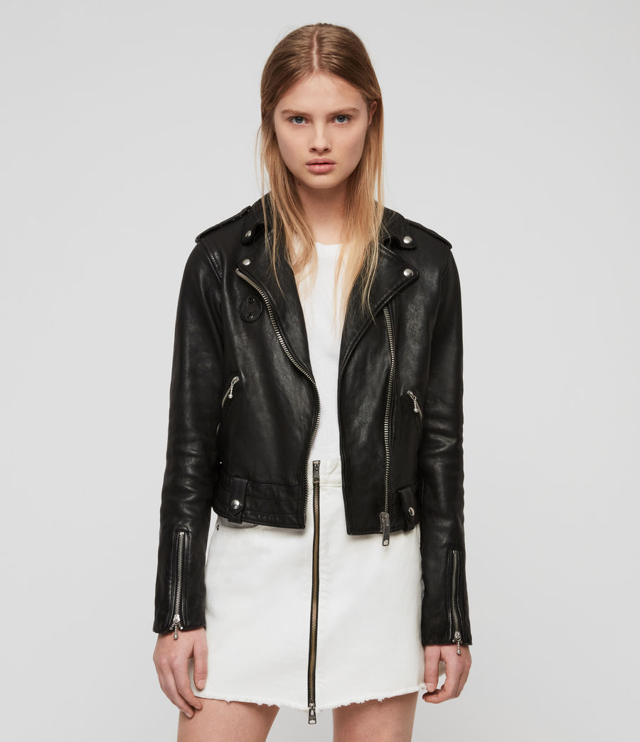 ALLSAINTS UK: Womens Vixon Leather Biker Jacket (black)