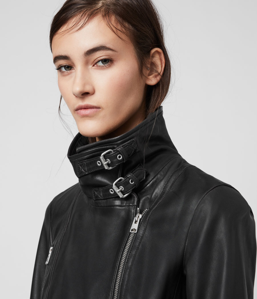 ALLSAINTS UK: Womens Bales Leather Biker Jacket (black)