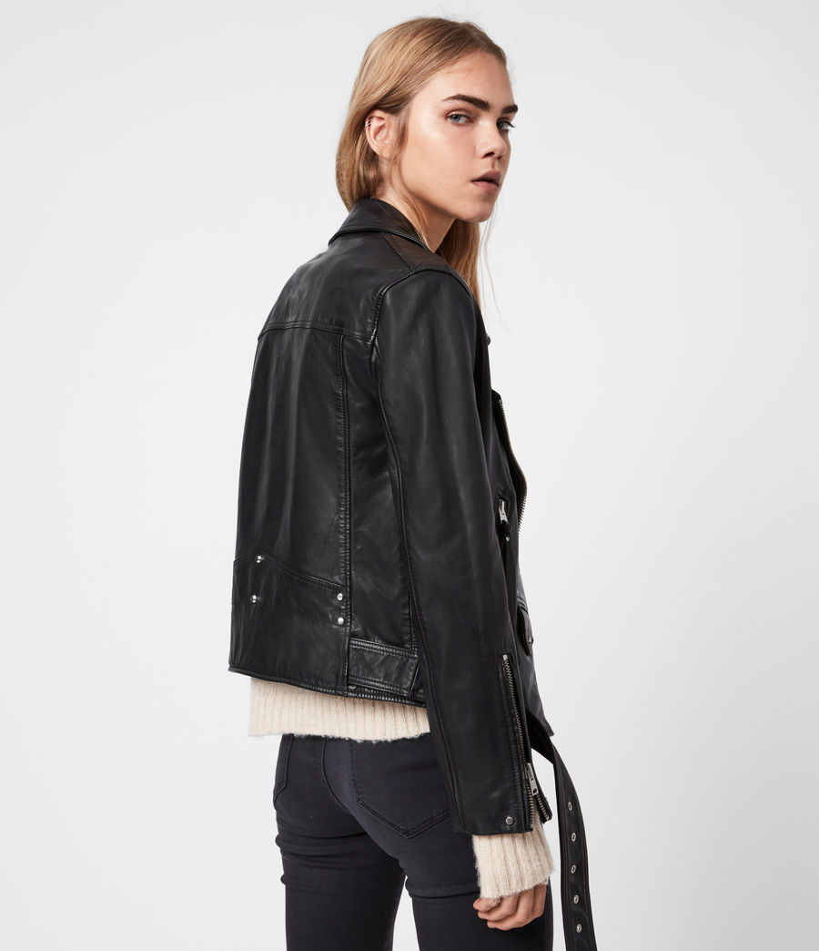 ALLSAINTS UK: Womens Luna Leather Biker Jacket (black)
