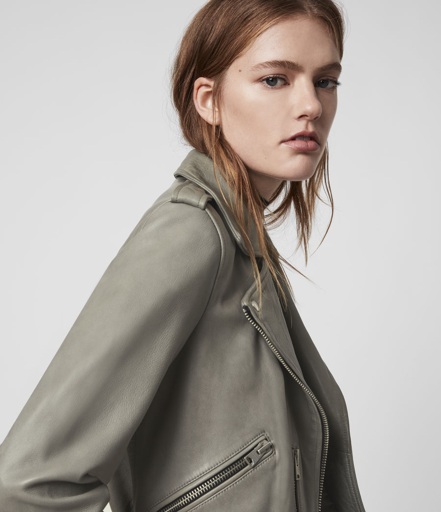 ALLSAINTS UK: Womens Balfern Leather Biker Jacket (duck_egg_blue)