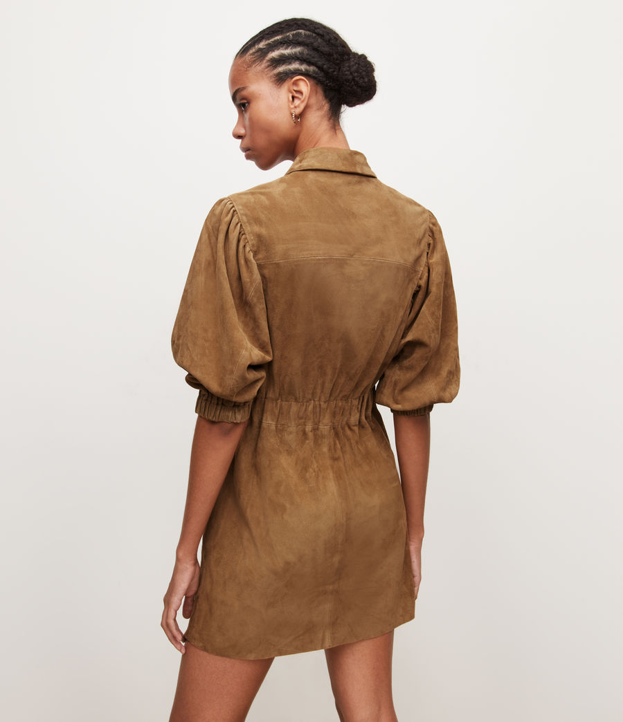 Women's Osa Suede Mini Dress (tan_brown) - Image 5