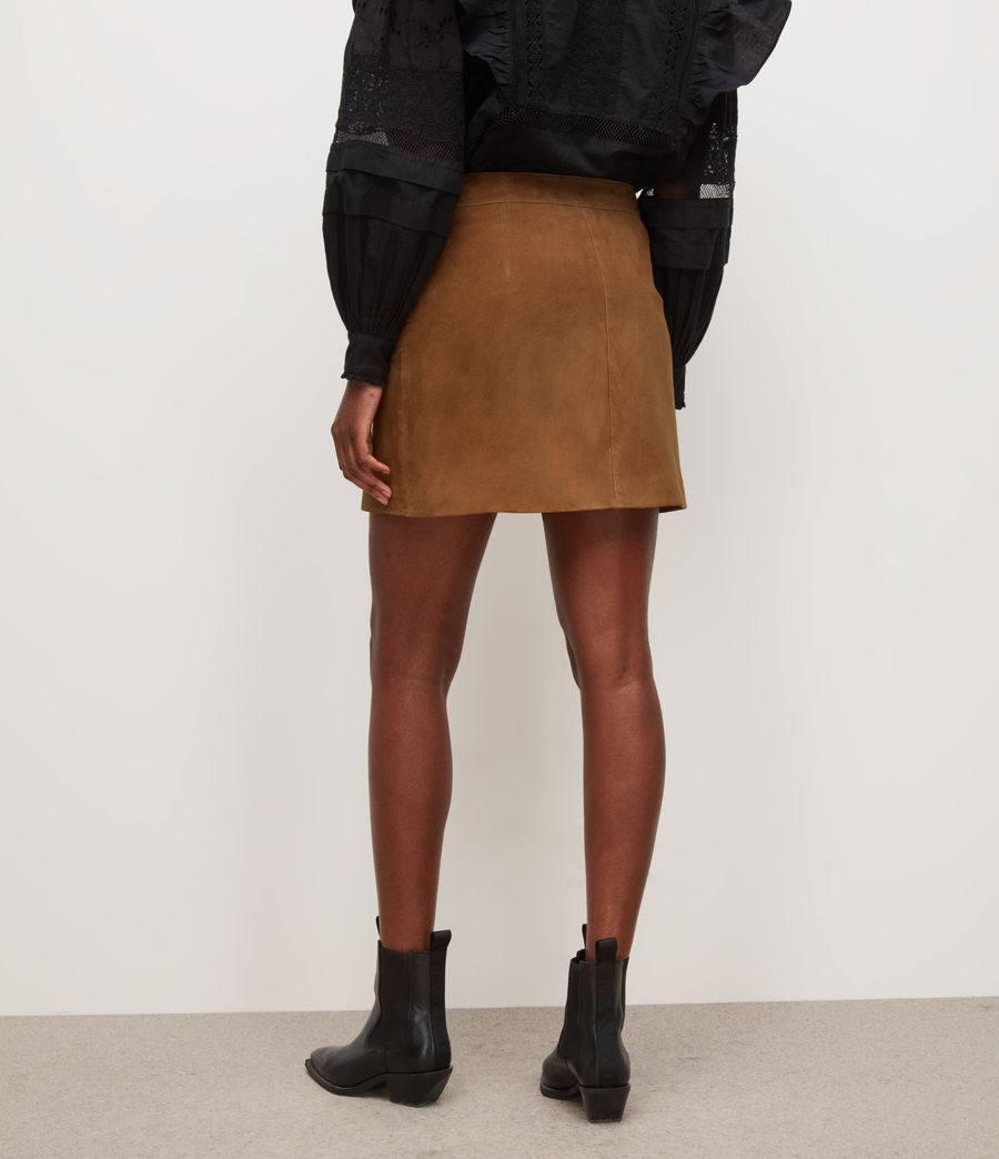 Women's Piper Suede Skirt (deep_tan_brown) - Image 5