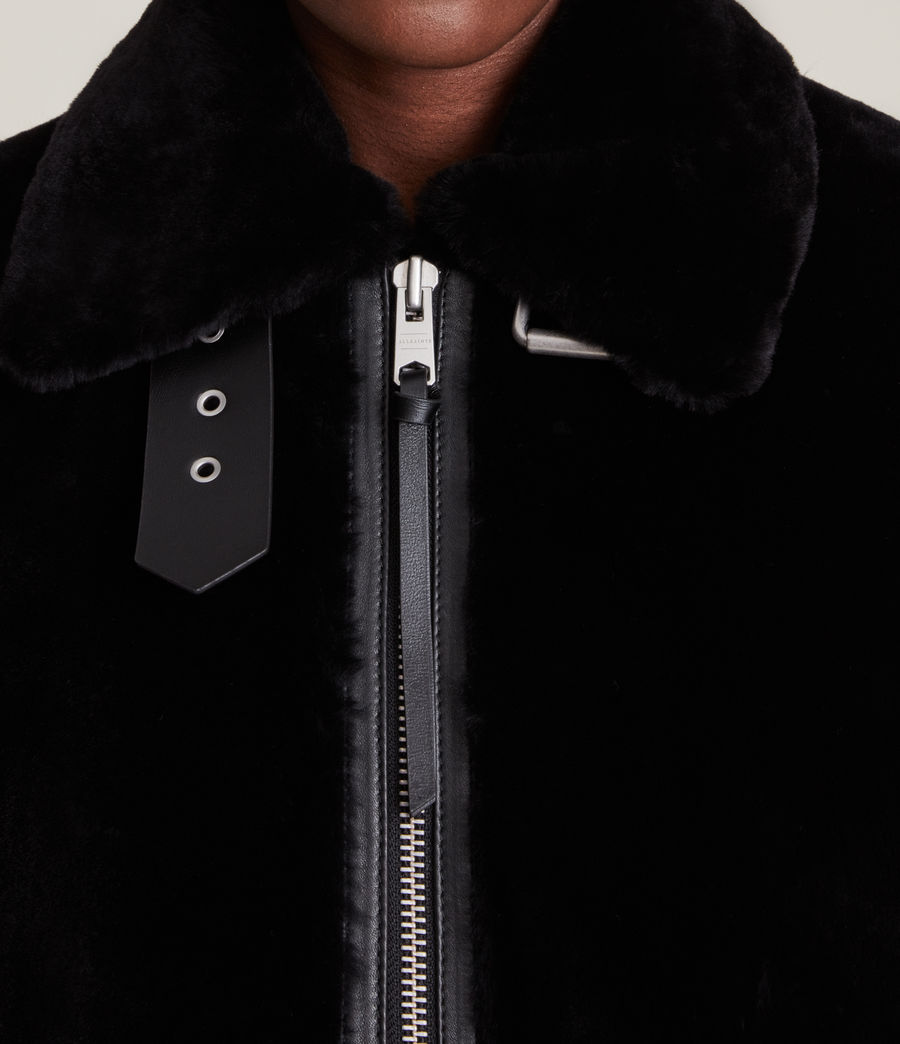 Women's Bexley Shearling Jacket (black) - Image 4