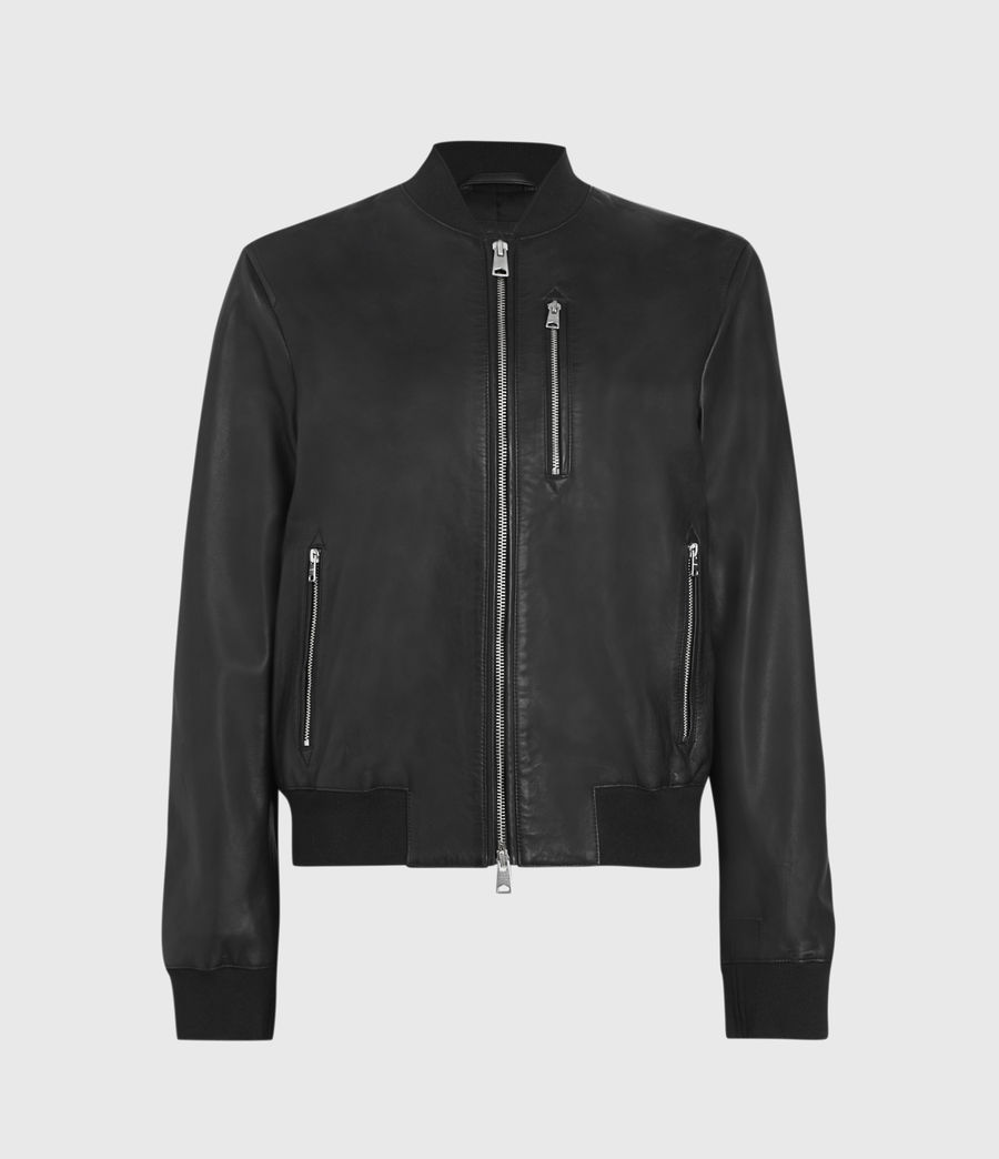 ALLSAINTS UK: Womens Remy Leather Bomber Jacket (black)