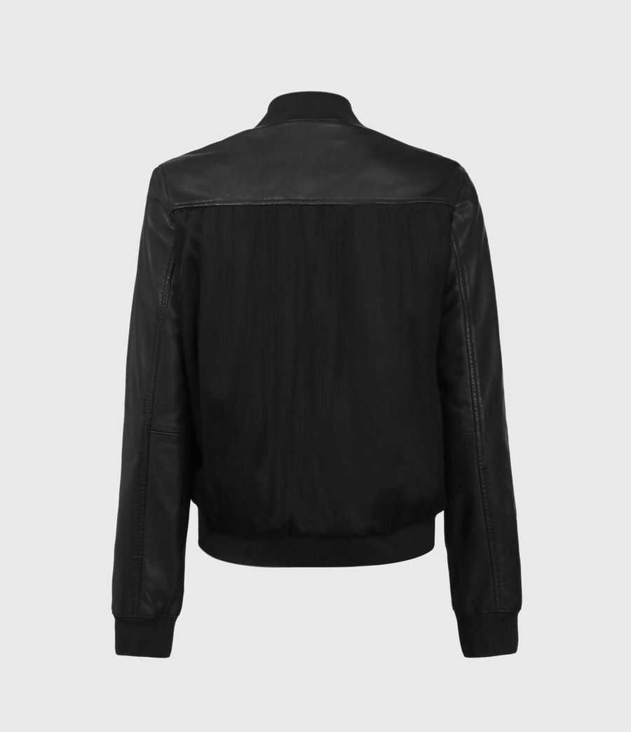 ALLSAINTS US: Womens Remy Leather Bomber Jacket (black)
