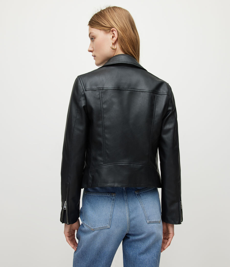 Damen Dalby Faux Biker Jacket (black) - Image 6