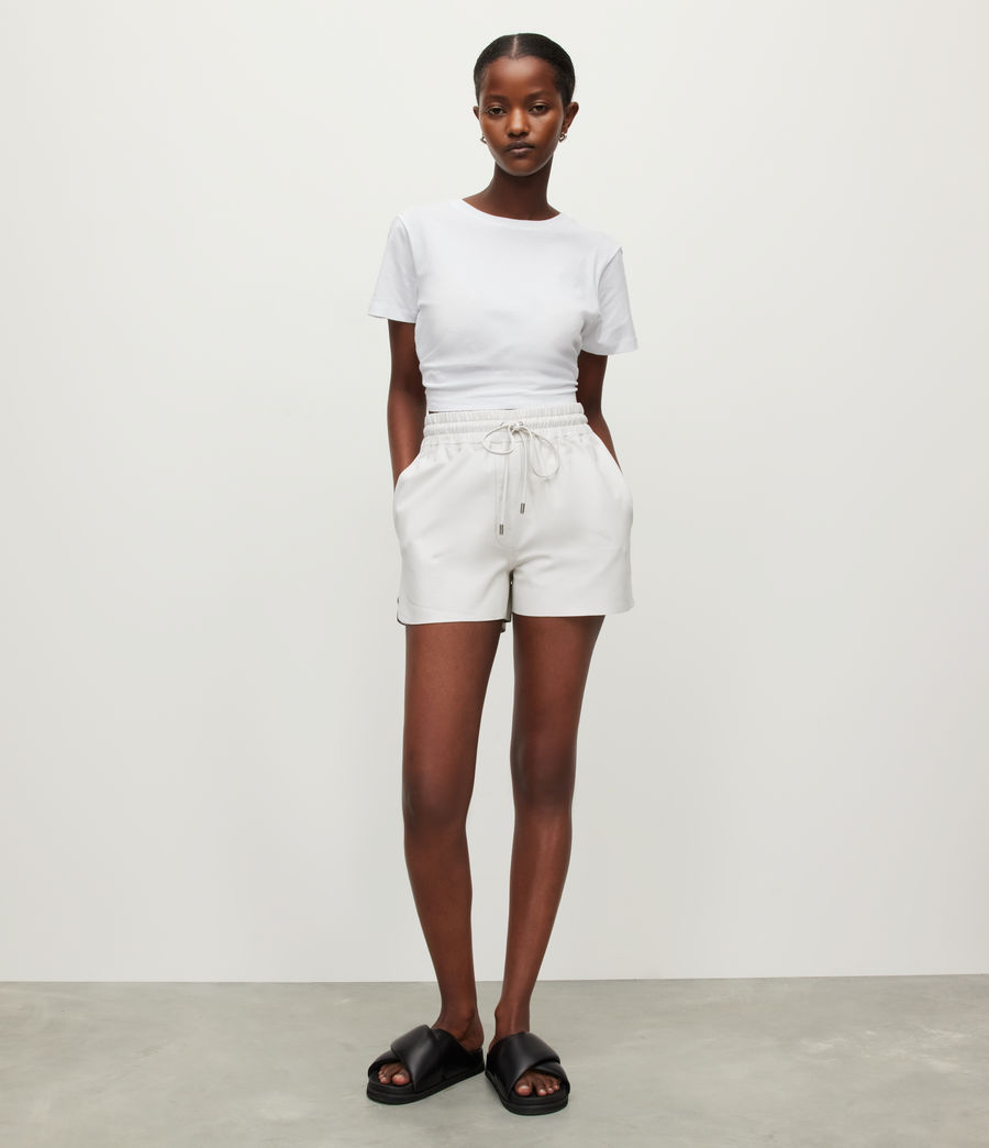 Damen Shana Leather Shorts (white) - Image 1