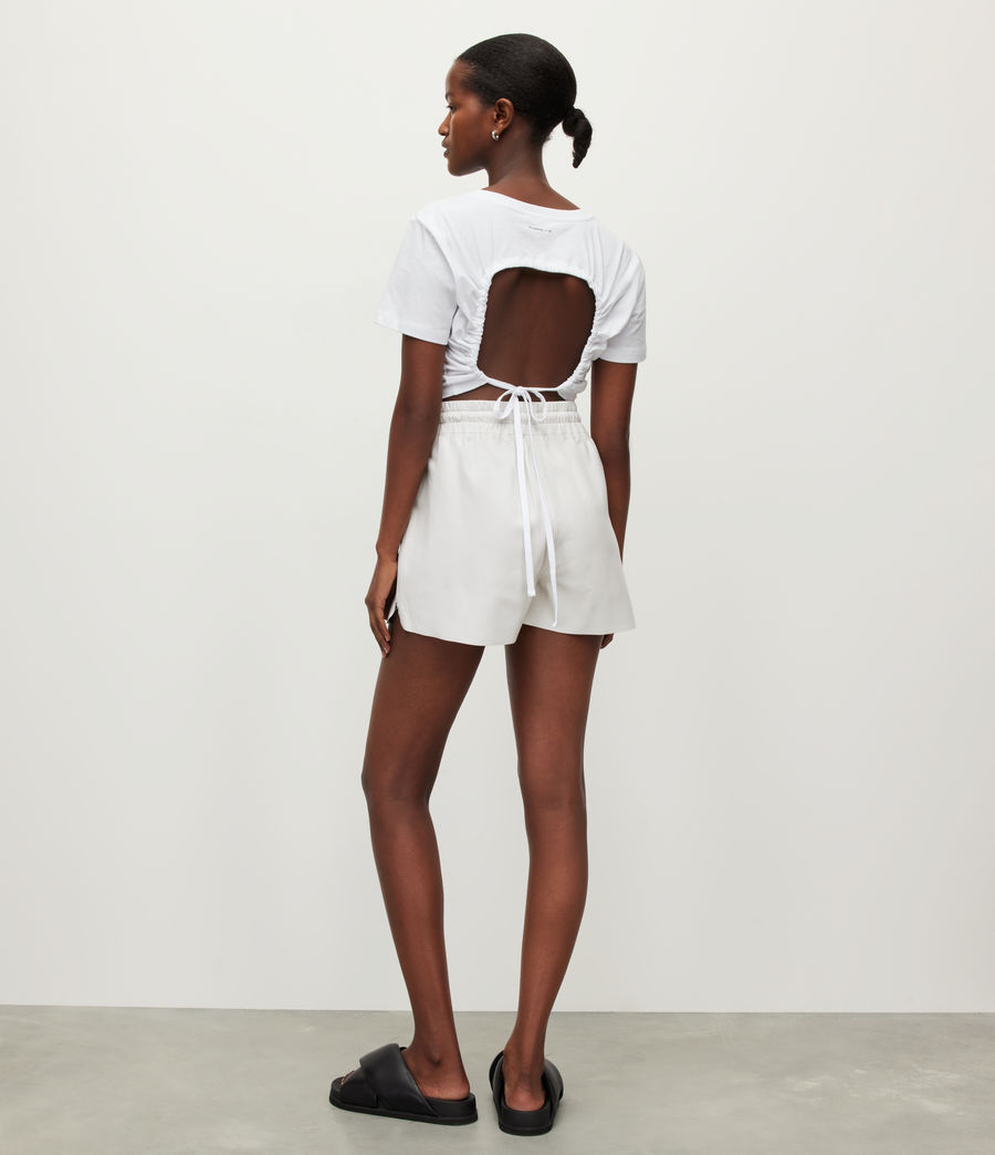 Women's Shana Leather Shorts (white) - Image 5