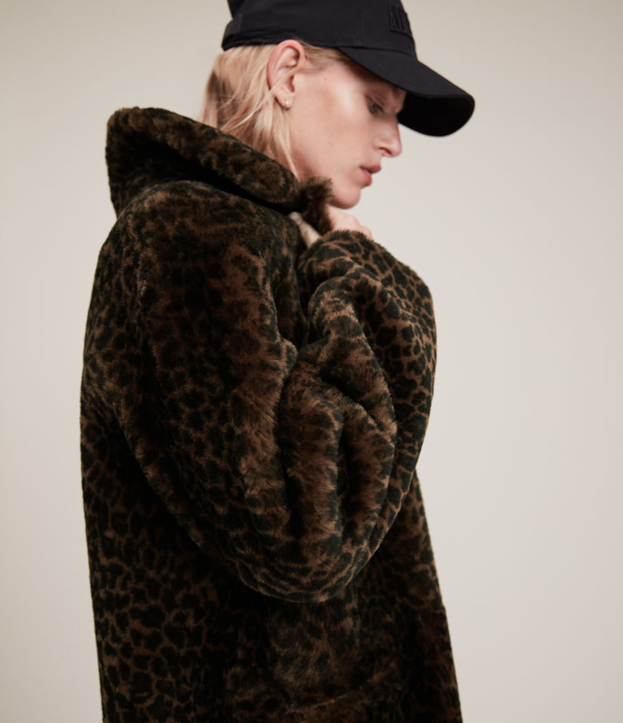 Womens Serra Reversible Shearling Coat (leopard_brown) - Image 2