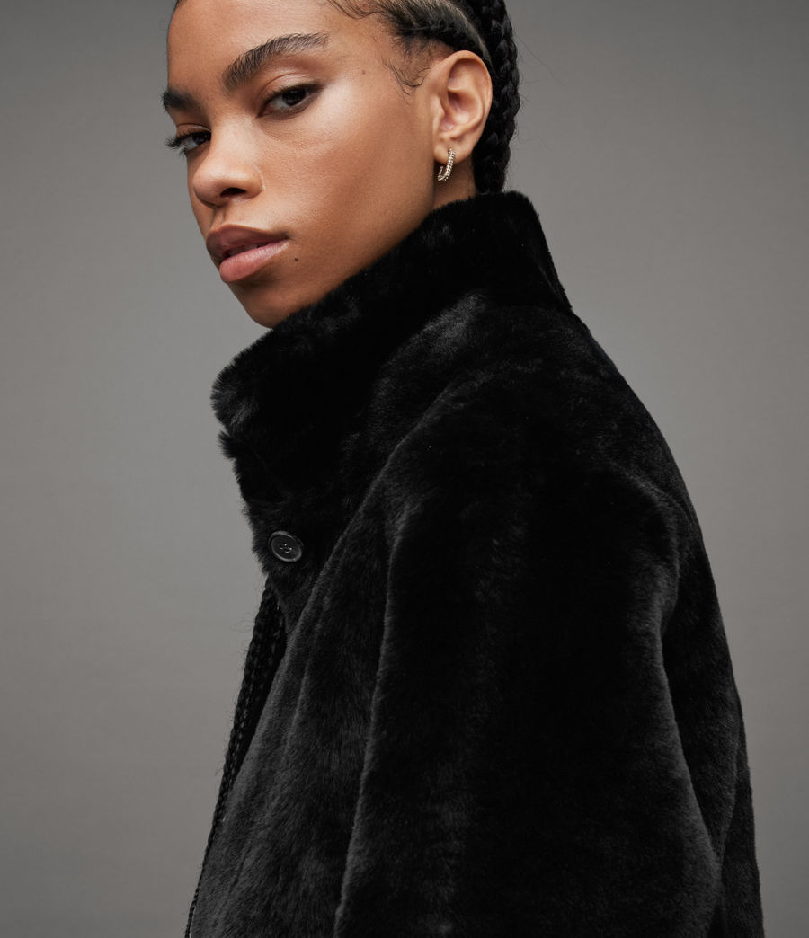 Women's Serra Reversible Shearling Coat (black) - Image 6