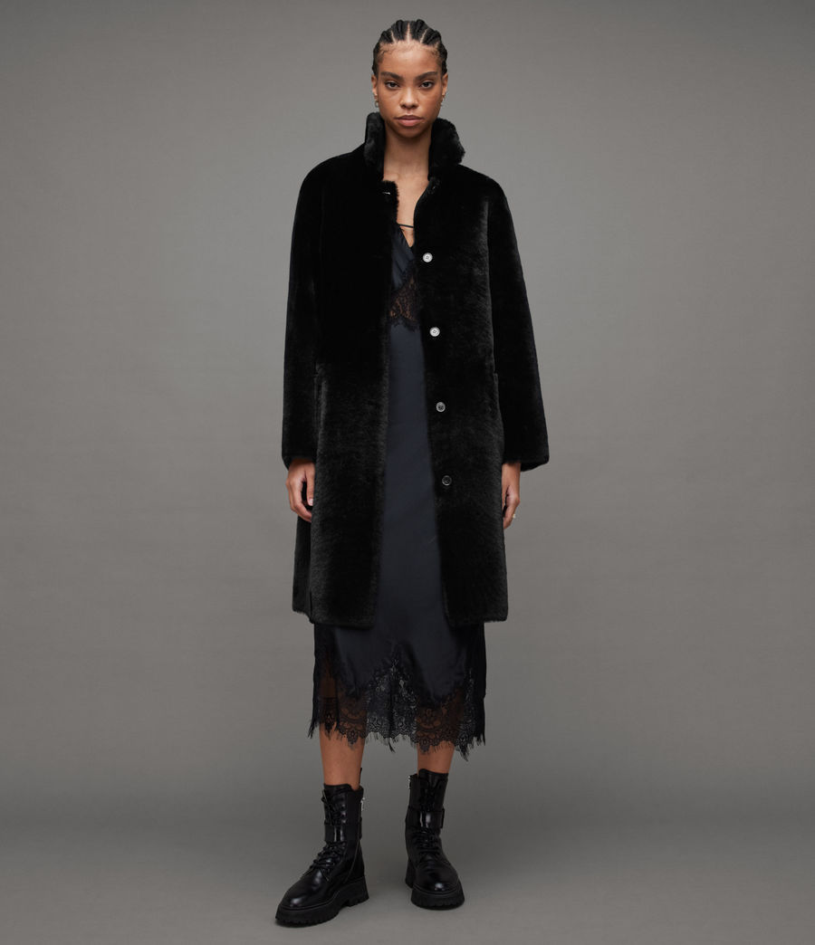 Women's Serra Reversible Shearling Coat (black) - Image 7