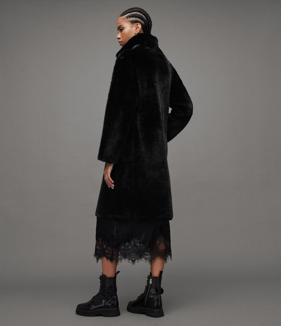 Women's Serra Reversible Shearling Coat (black) - Image 8