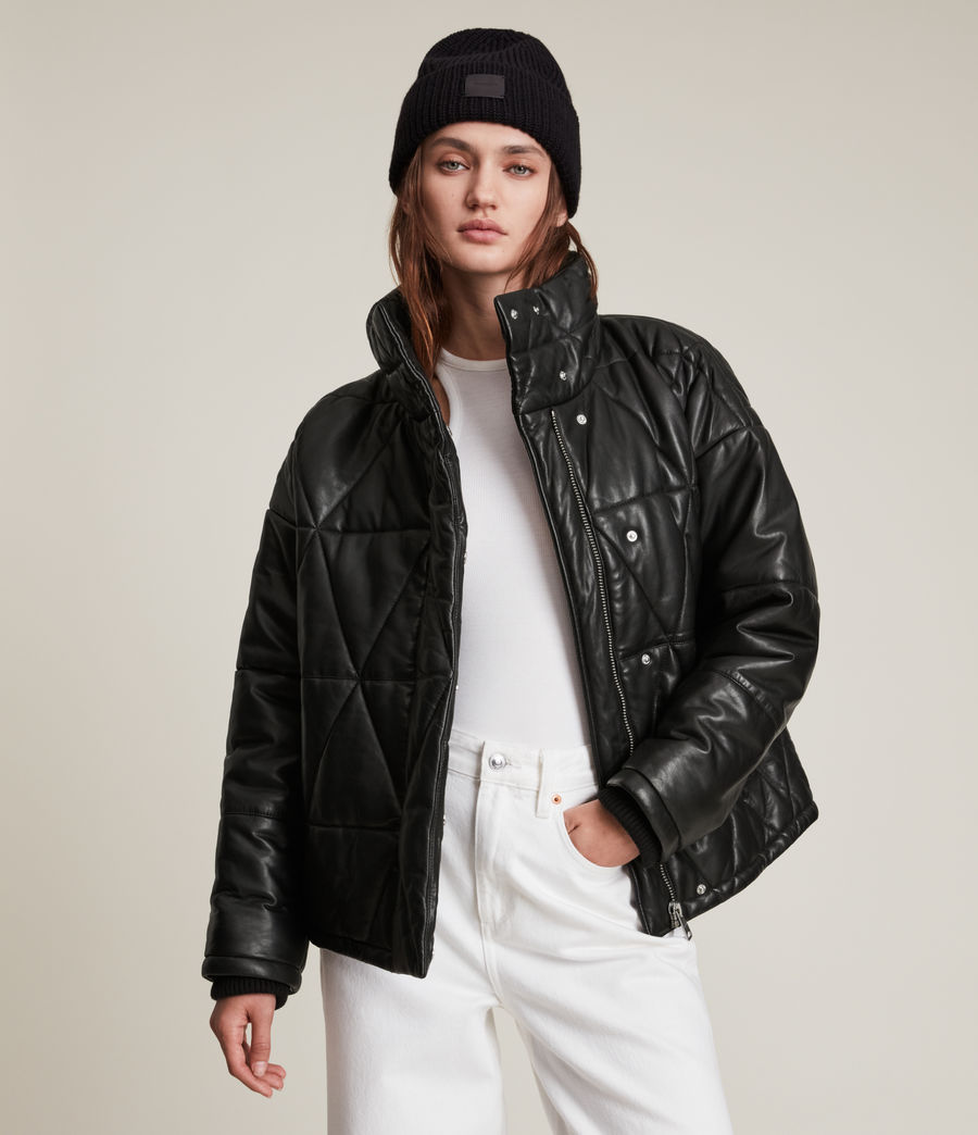 all saints bon leather puffer