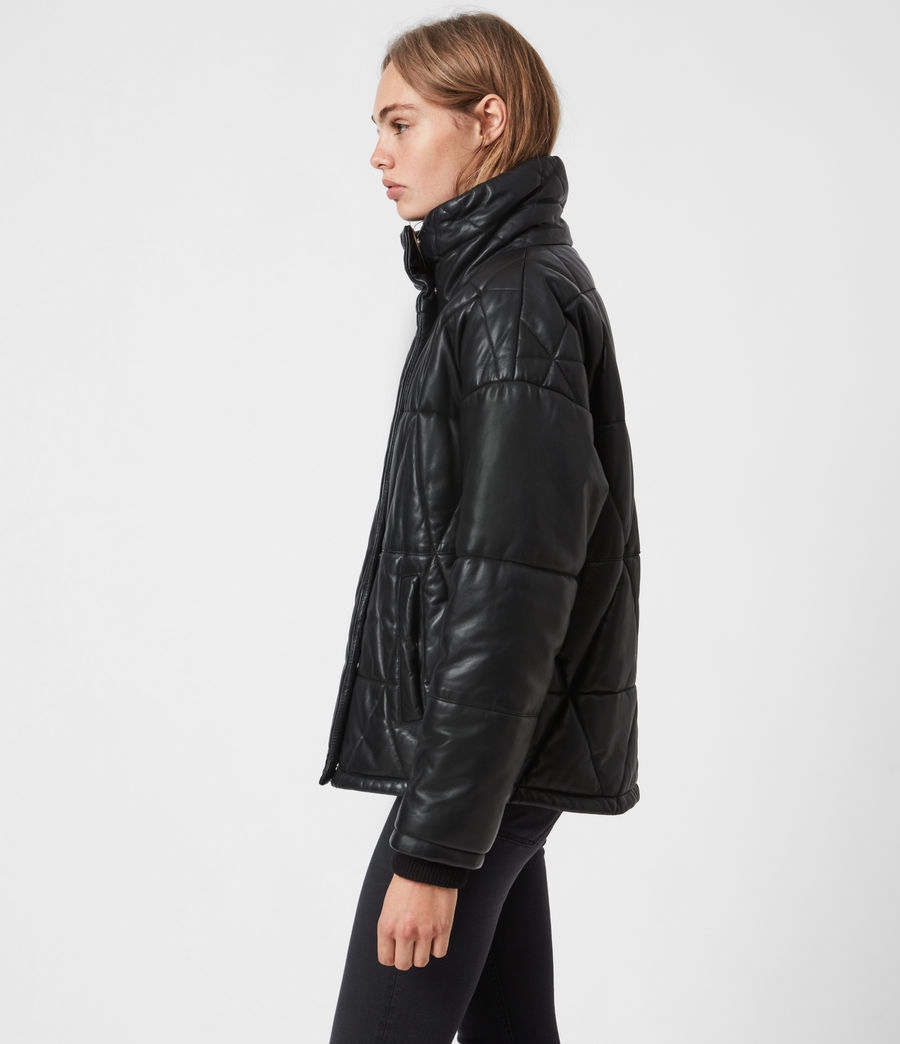 all saints bon leather puffer