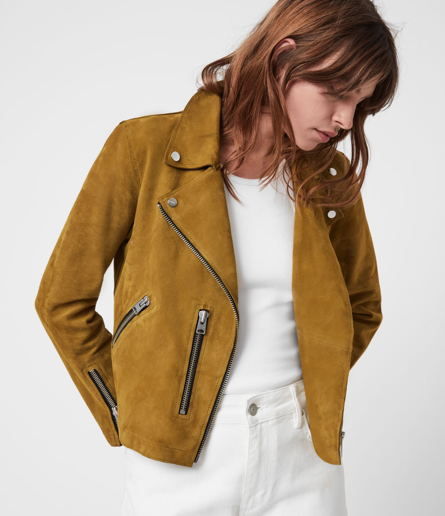 unlined fern suede biker jacket