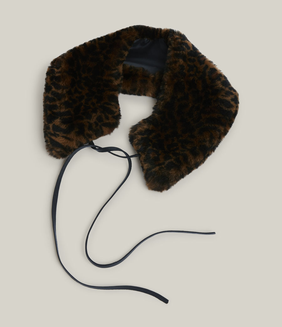 Womens Leopard Shearling Collar (leopard_brown) - Image 2