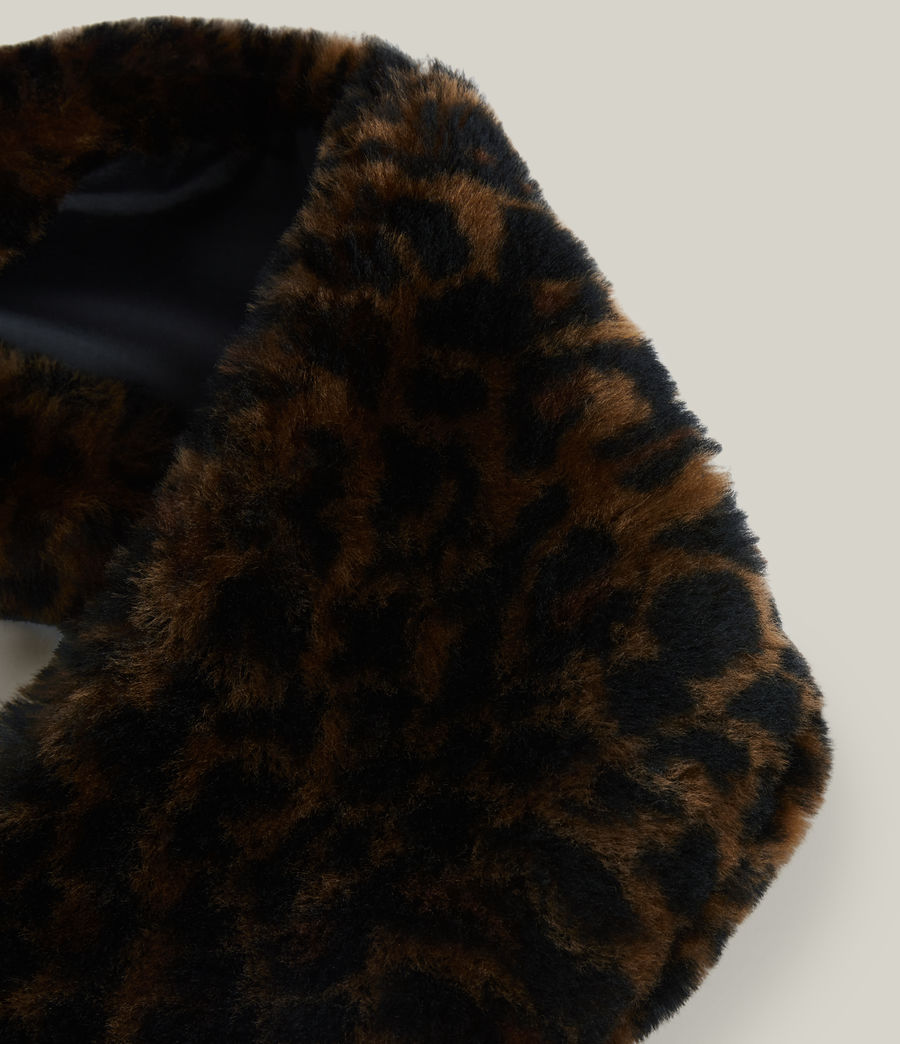 Womens Leopard Shearling Collar (leopard_brown) - Image 3