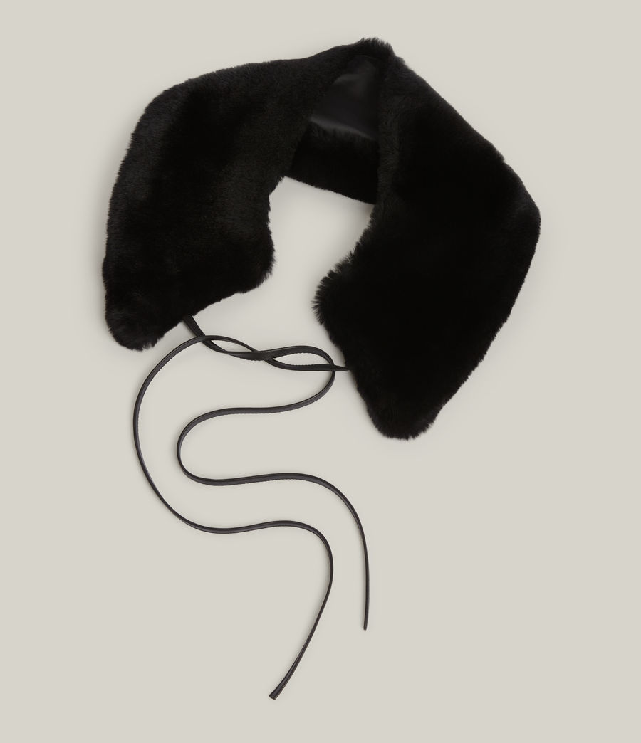 Womens Noir Shearling Collar (black) - Image 2