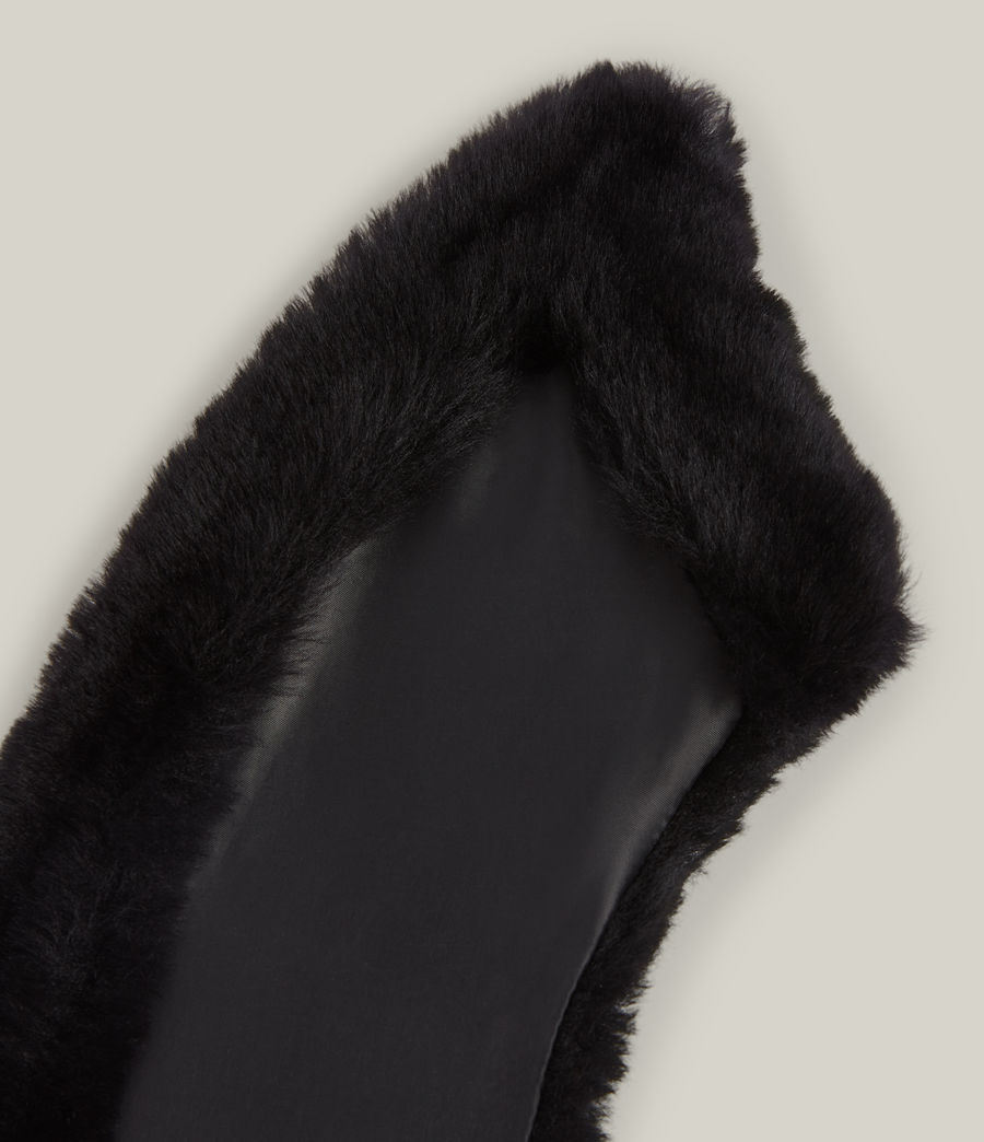 Womens Noir Shearling Collar (black) - Image 4