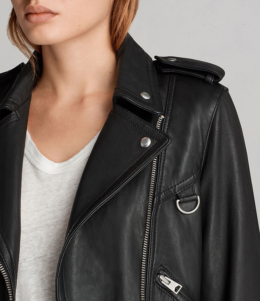 ALLSAINTS UK: Womens Gidley Leather Biker Jacket (Black)
