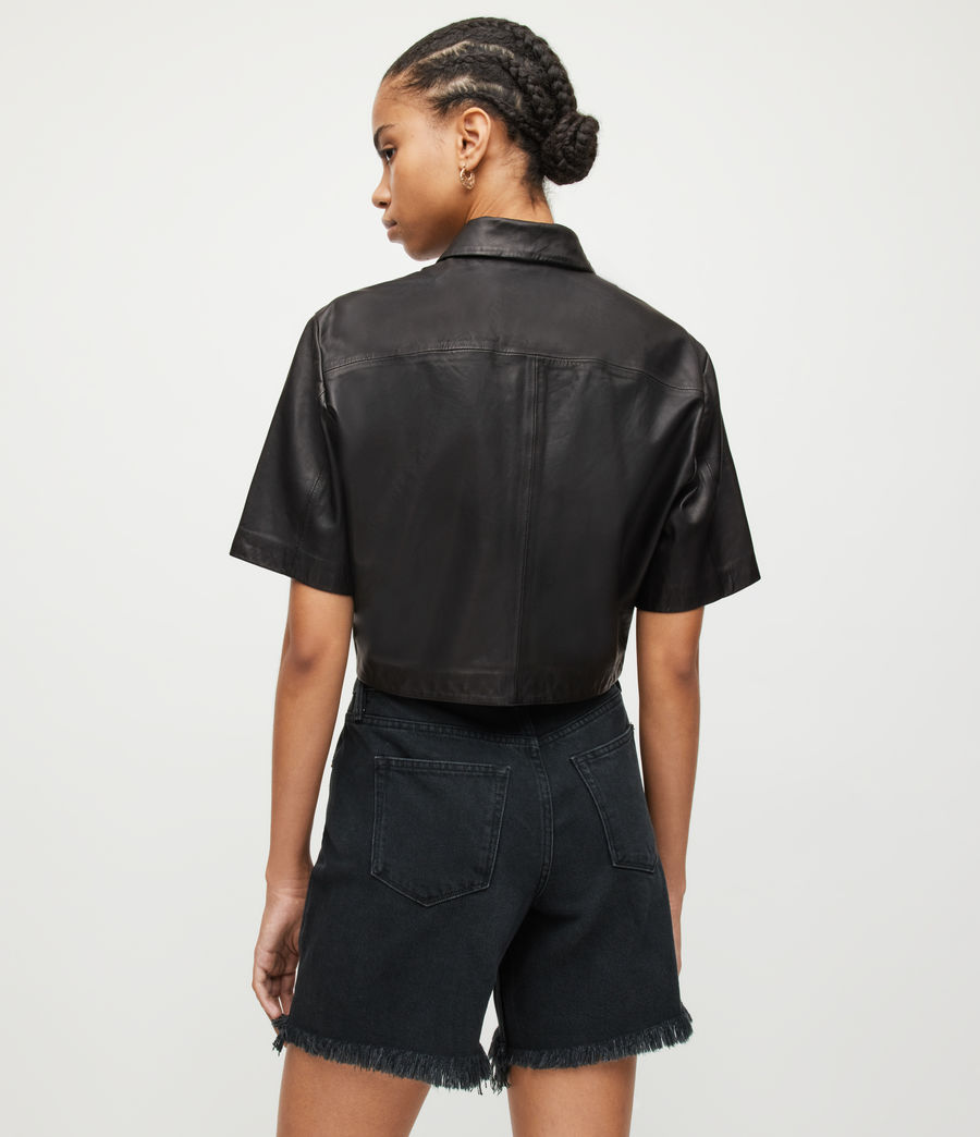 Women's Evady Leather Shirt (black) - Image 5