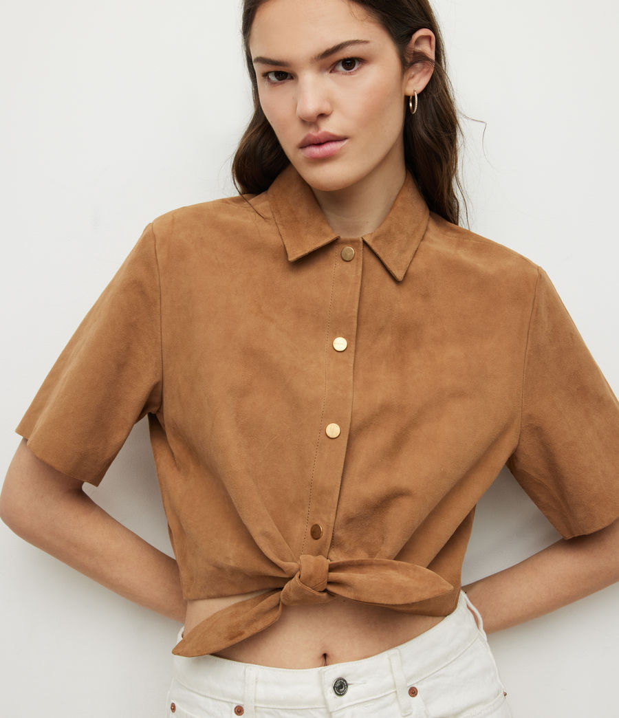 Damen Evady Suede Shirt (tan_brown) - Image 2