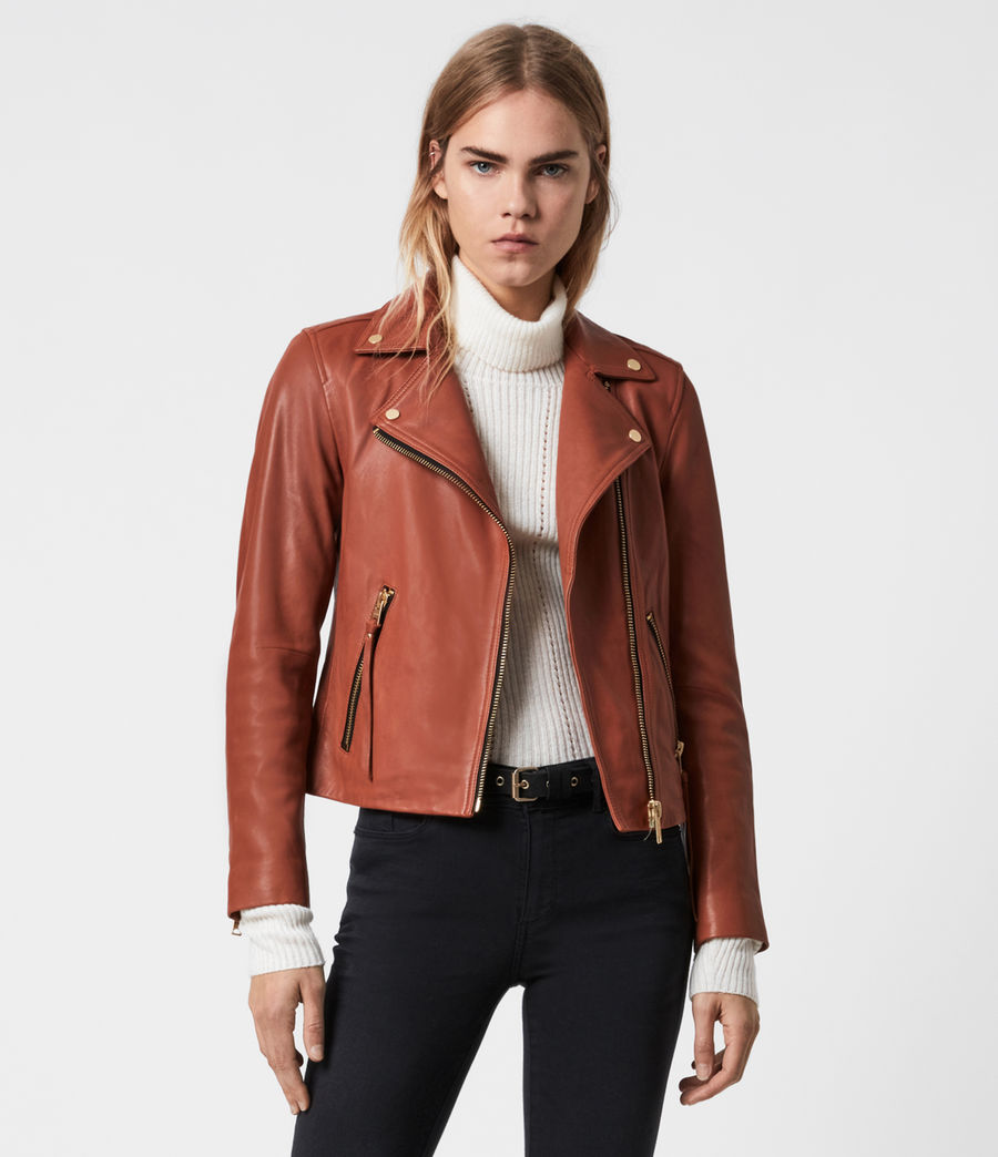 ALLSAINTS UK: Womens Dalby Leather Biker Jacket (pale_pink)