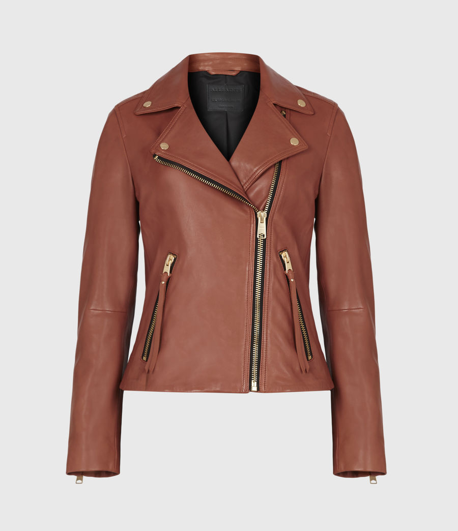 ALLSAINTS UK: Womens Dalby Leather Biker Jacket (pale_pink)