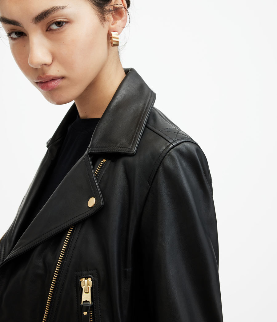 crop leather jacket women