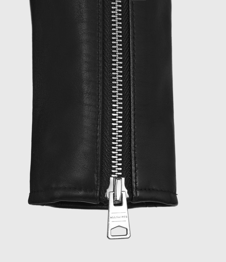 Women's Neve Quilted Leather Biker Jacket (black) - Image 6