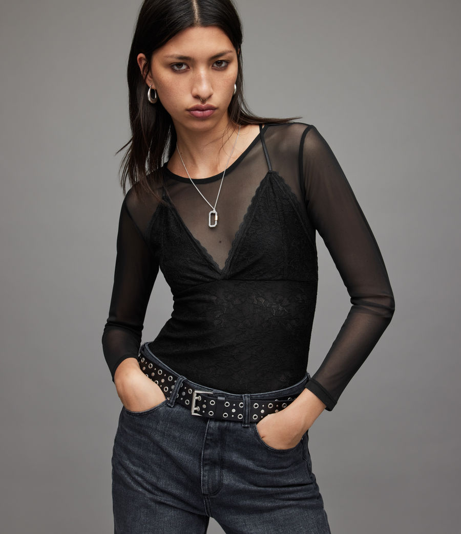 Damen Nyla Lace Bodysuit (black) - Image 4