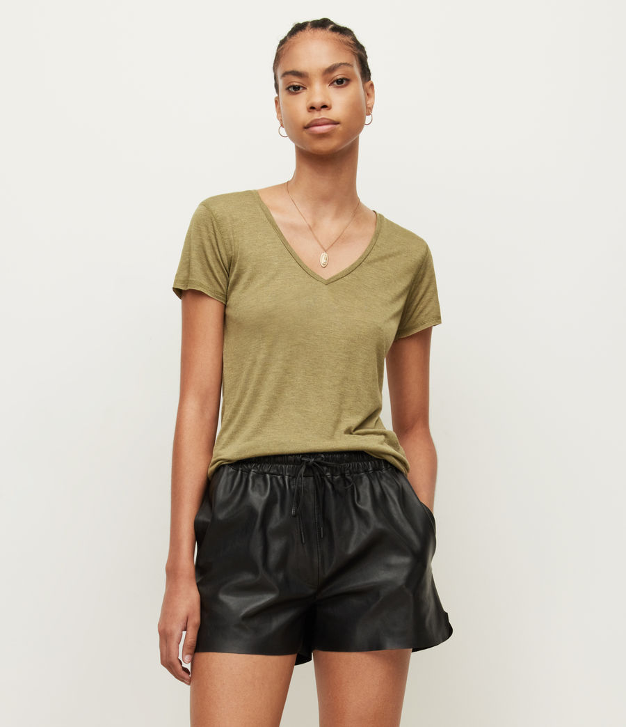 Womens Emelyn Shimmer T-Shirt (olive_branch_green) - Image 1