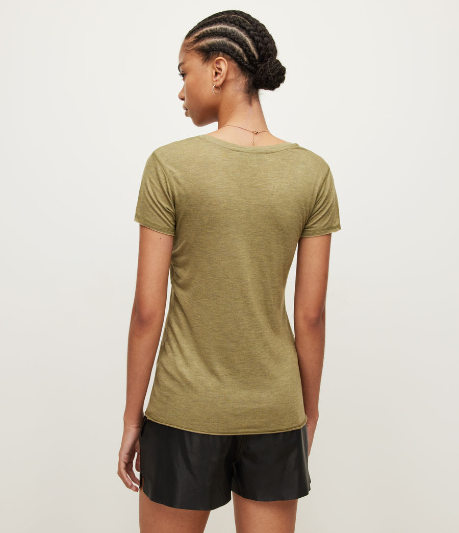 Womens Emelyn Shimmer T-Shirt (olive_branch_green) - Image 5