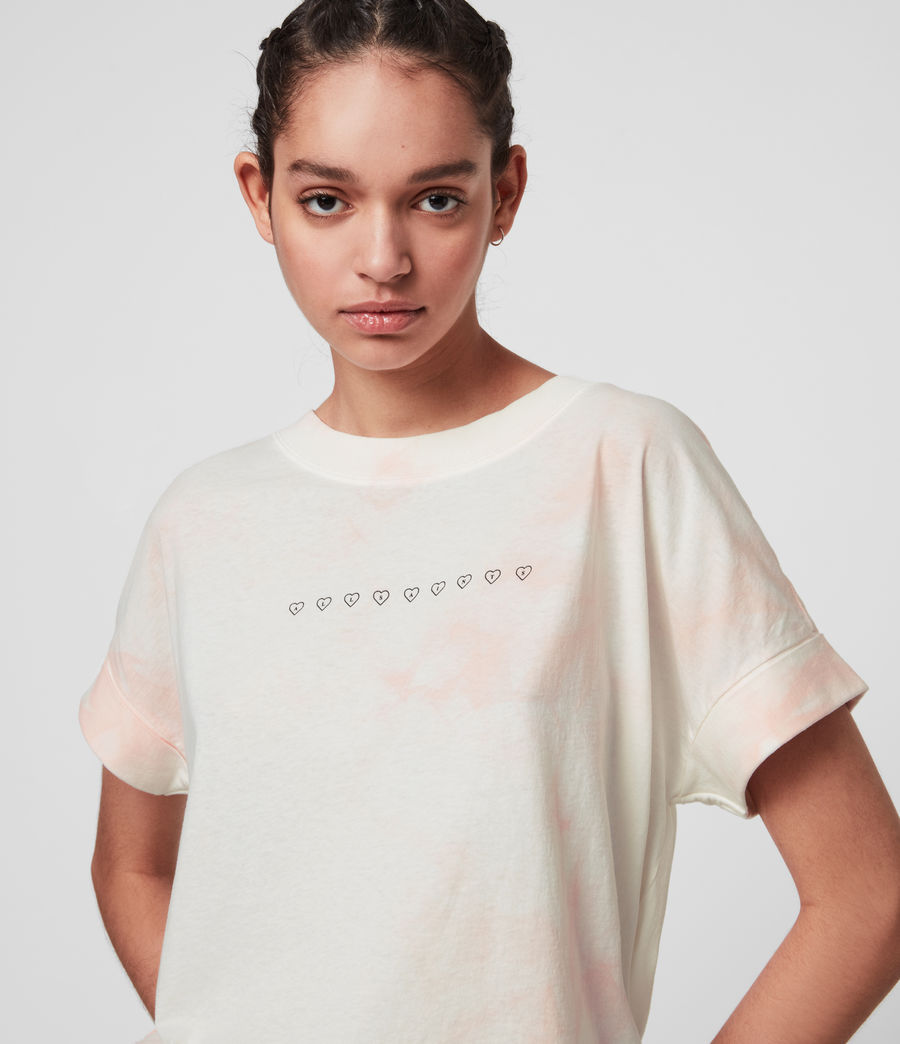ALLSAINTS UK: Womens Imogen Boy Dye T-Shirt (chalk_white_pink)