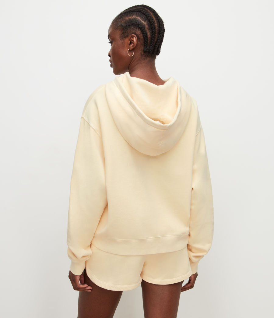 Womens Pip Embroidered Hoodie (pale_yellow) - Image 5