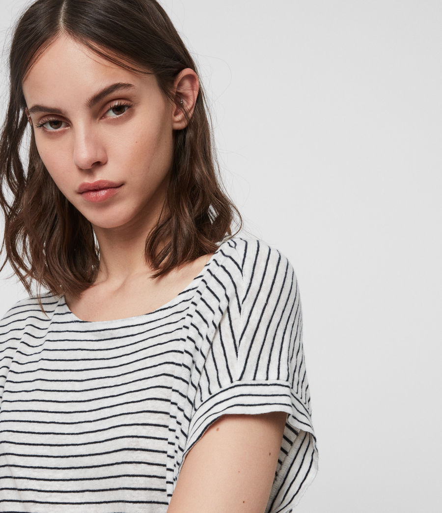ALLSAINTS UK: Womens Pina Stripe T-Shirt (chalk_ink)