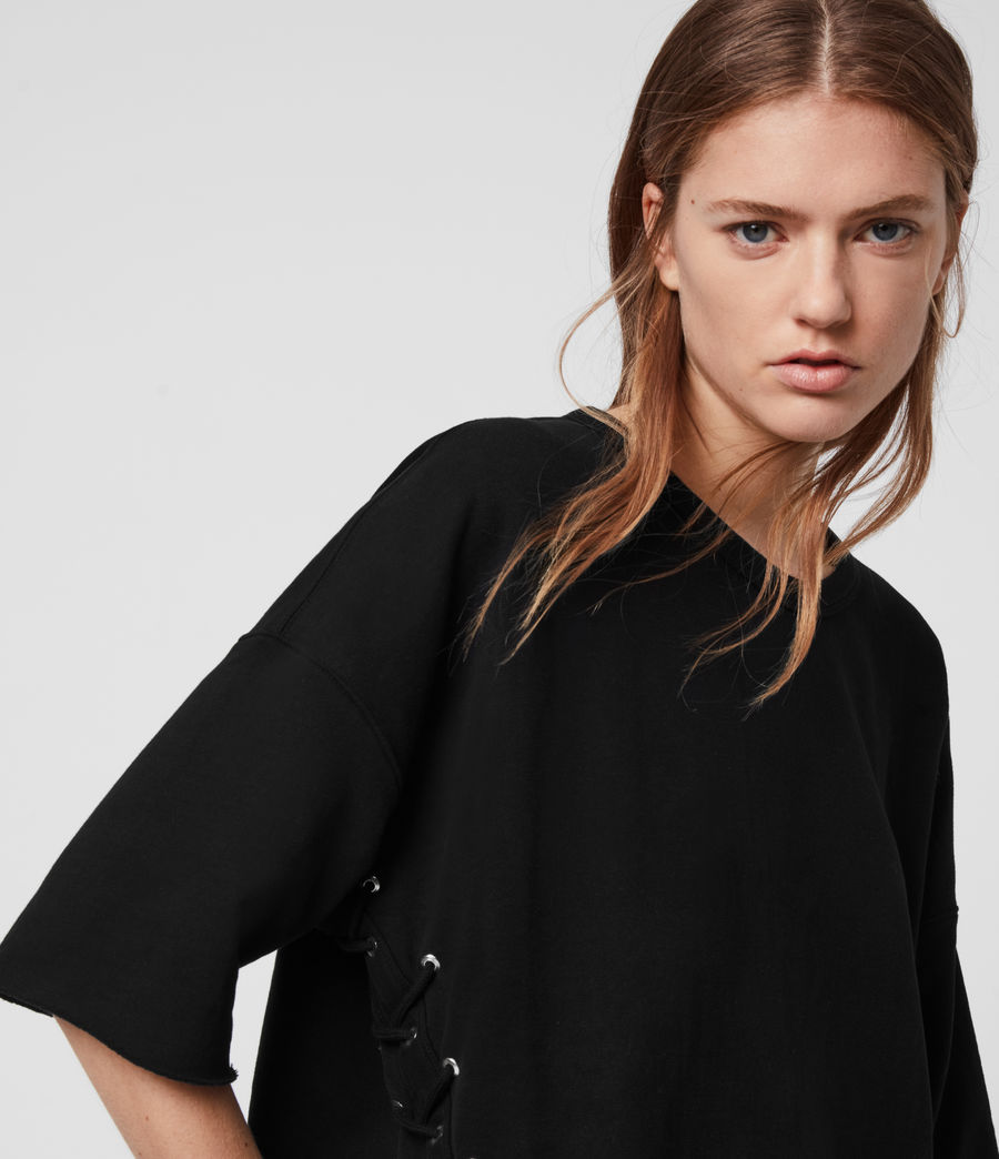 ALLSAINTS UK: Womens Lorhaine Lace Sweatshirt (black)