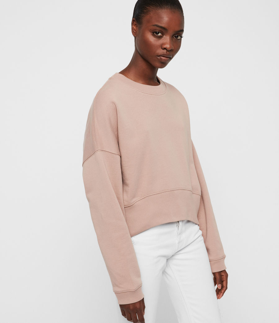 all saints pink sweatshirt