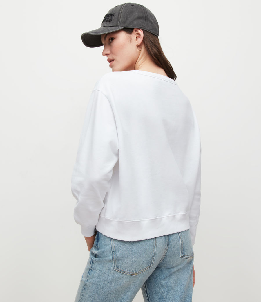 Women's Pippa Embroidered Sweatshirt (optic_white) - Image 5