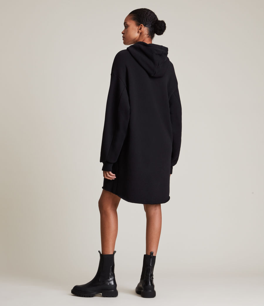 Women's Lila Mini Hoodie Dress (black) - Image 3