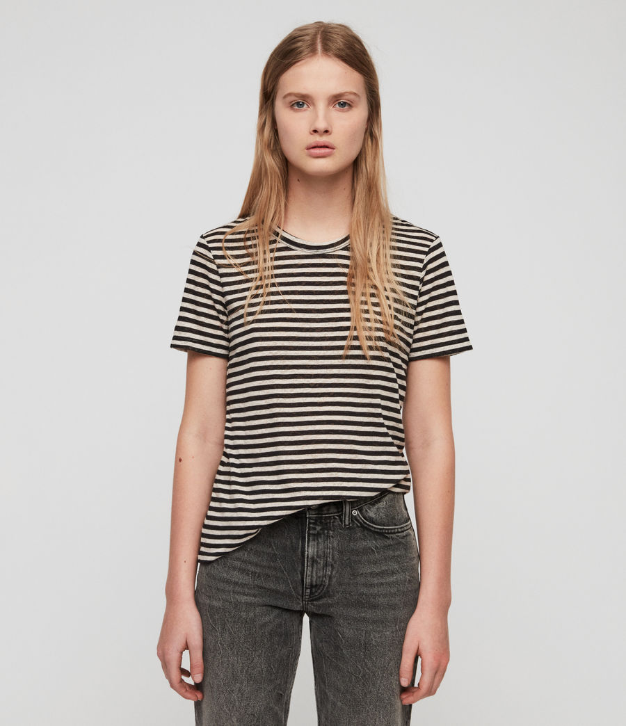 ALLSAINTS UK: Womens Feda Stripe T-Shirt (chalk_ink_blue)