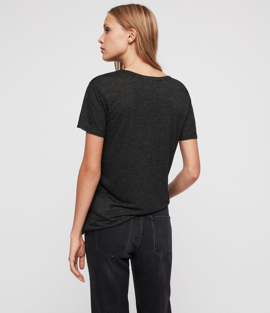 ALLSAINTS UK: Womens Emelyn Shimmer T-Shirt (charcoal_marl)