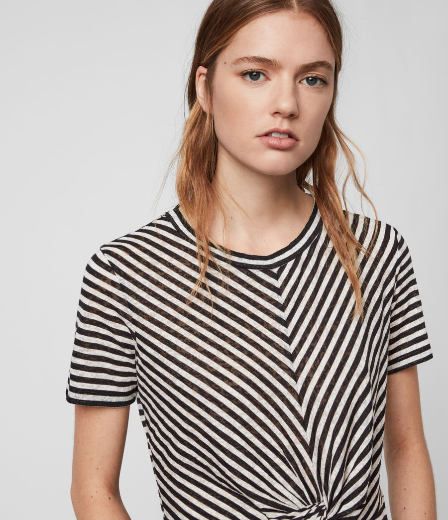 ALLSAINTS UK: Womens Jess Stripe Short Sleeve T-Shirt (chalk_ink_blue)
