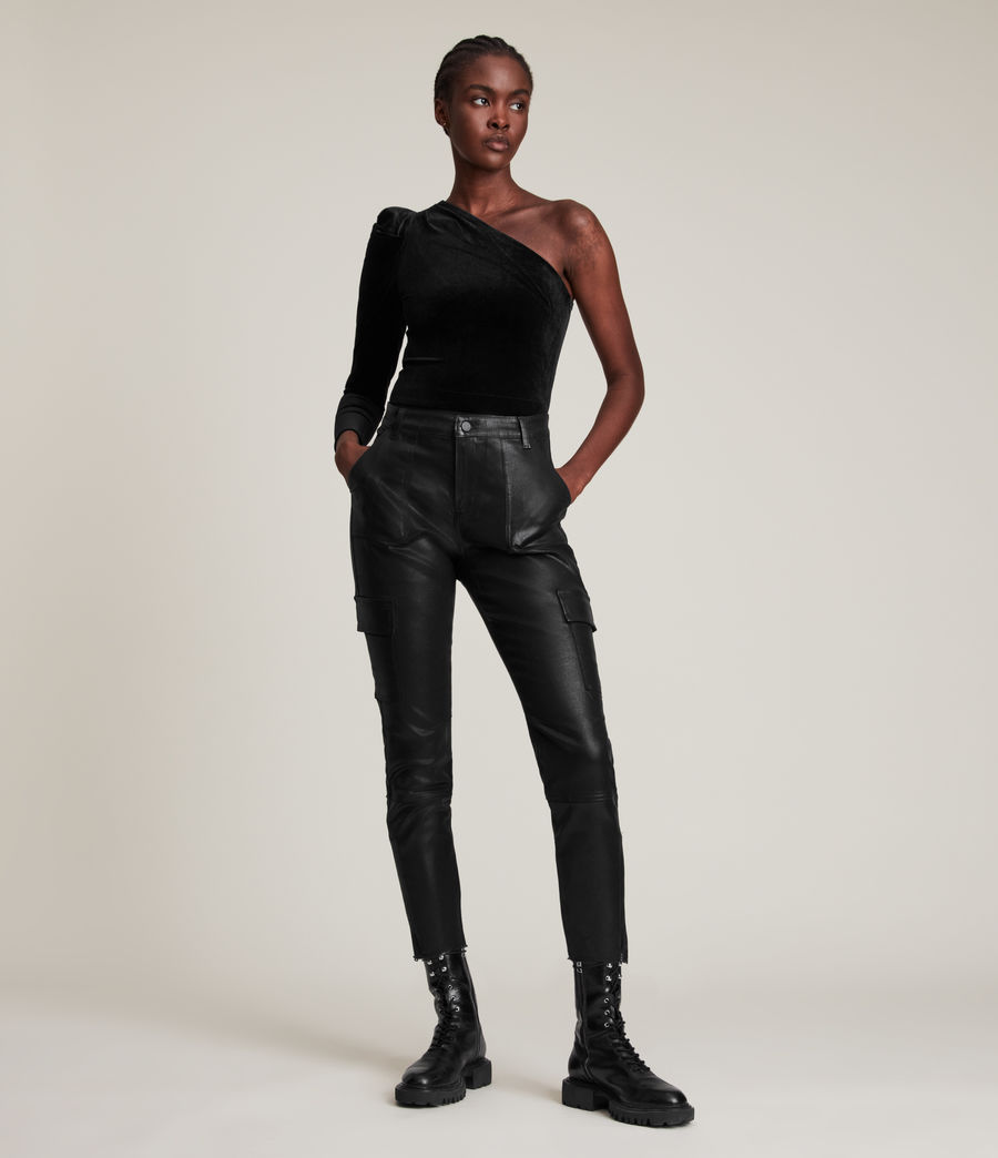 Women's Daphne Velvet Bodysuit (black) - Image 1