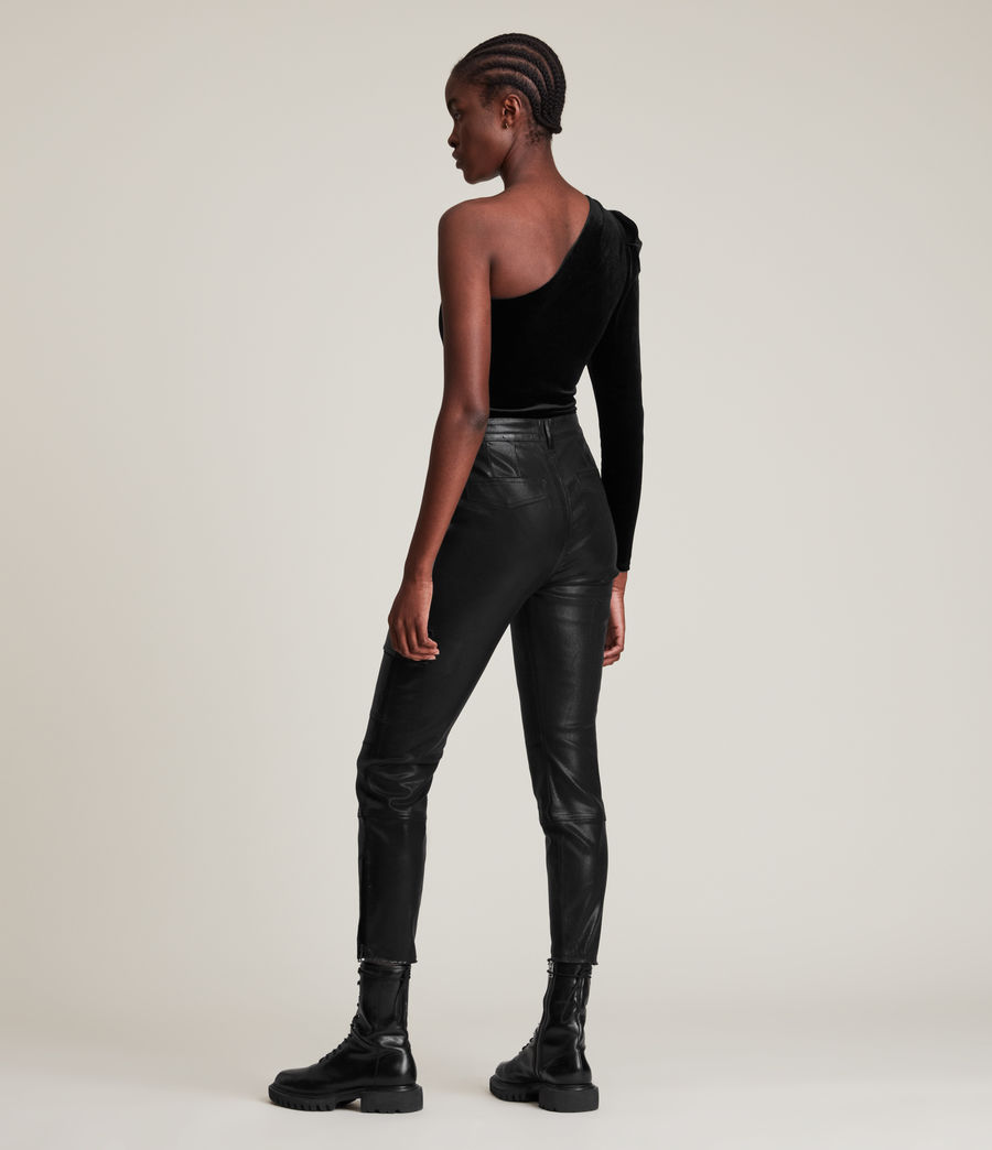 Womens Daphne Velvet Bodysuit (black) - Image 5