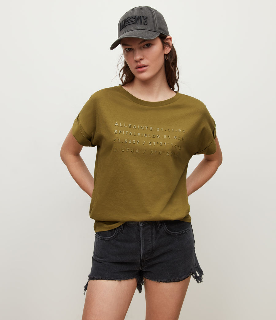 Womens Address Imogen Boy T-Shirt (khaki_green) - Image 1
