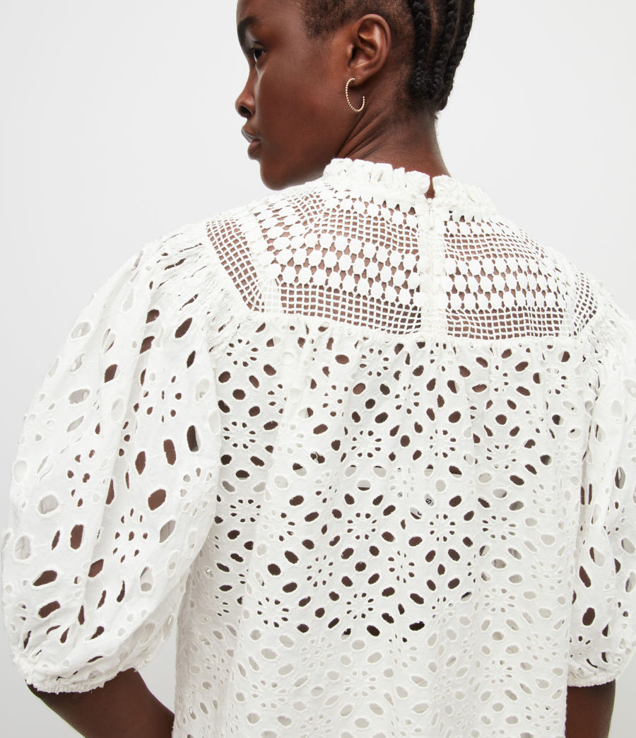 Women's Tila Broderie Top (chalk_white) - Image 5