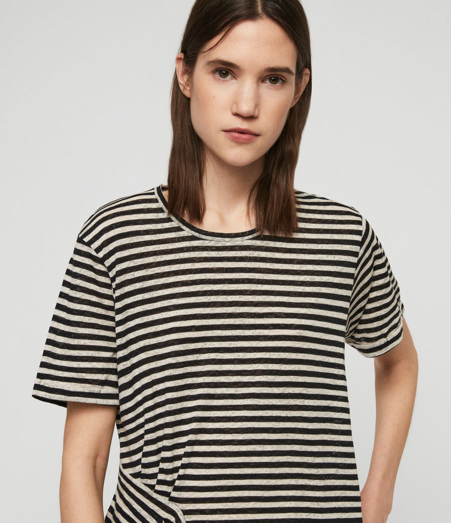 ALLSAINTS UK: Womens Robi Stripe T-Shirt (chalk_ink_blue)