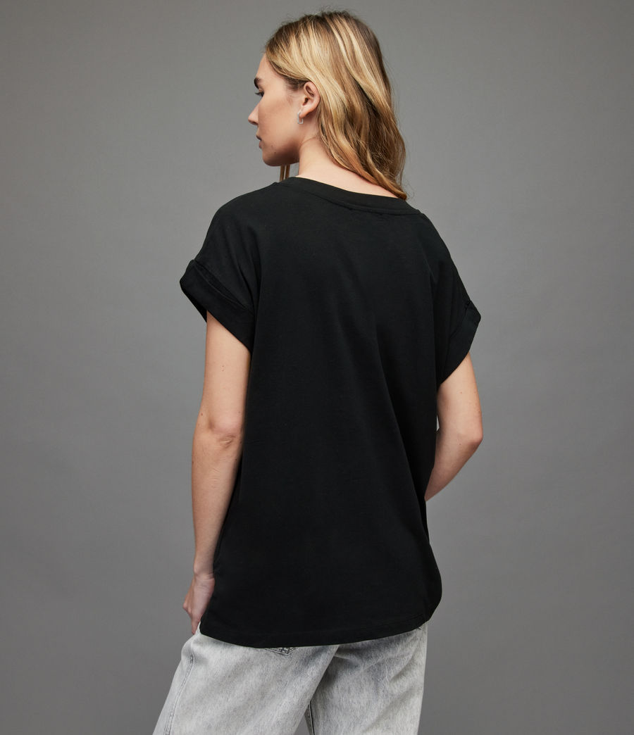 Womens Volans Imogen Boy Embellished T-Shirt (black) - Image 4